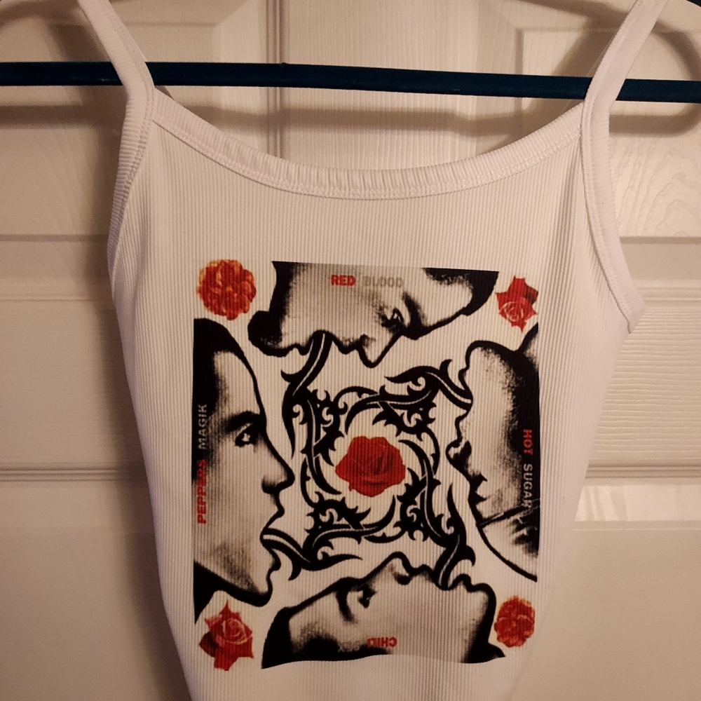 Red hot chili peppers crop top tank top blood sugar sex magic album cropped tank
